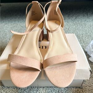 JustFab Pink Block Heel Sandals